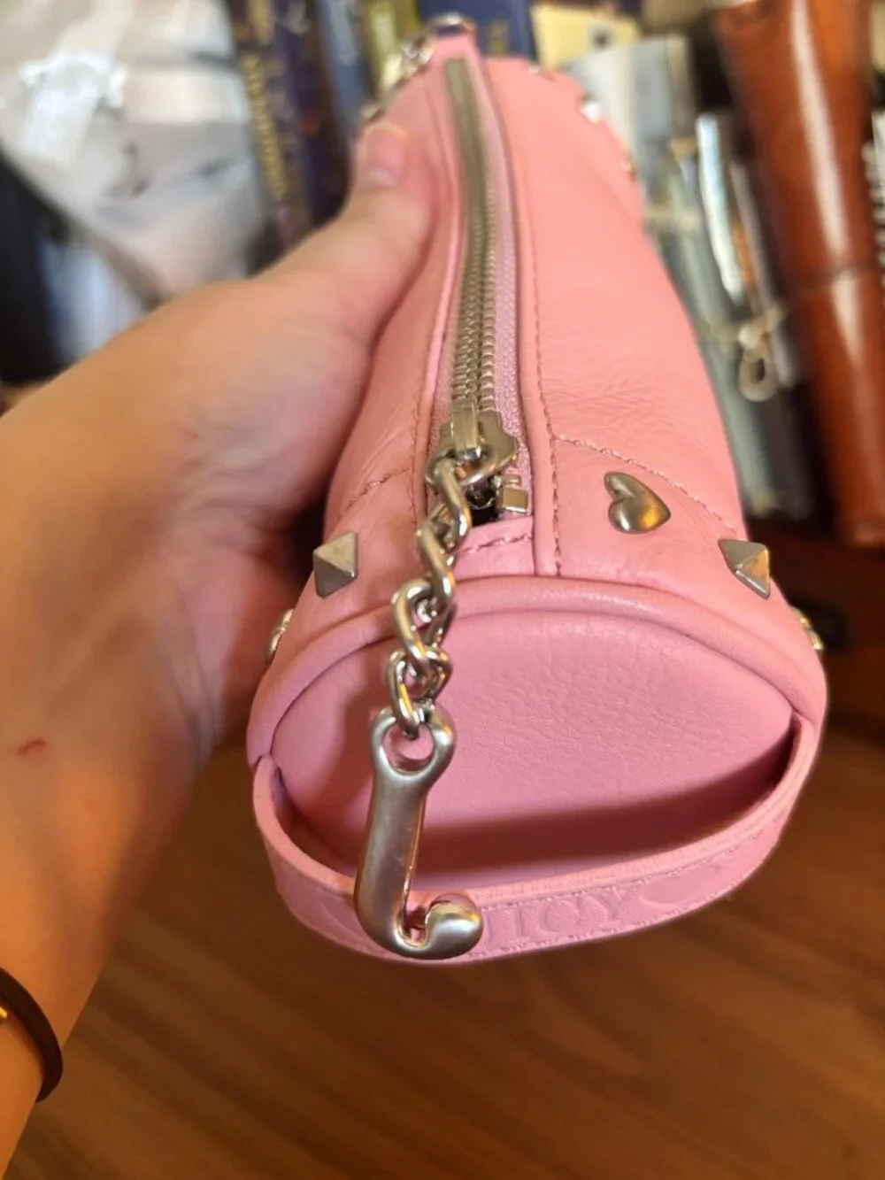 Vintage Juicy Couture Barrel Bag Charm Small Purse Pink Leather Y2K